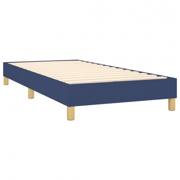 Sommier à lattes de lit avec matelas LED Bleu 100x200 cm Tissu