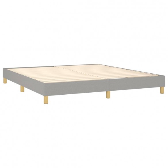 Cadre de lit avec matelas Gris clair 180x200cm Tissu