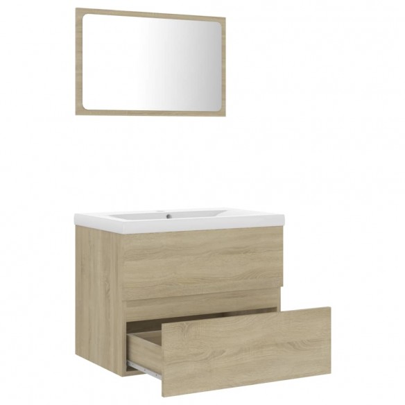 Ensemble de meubles de salle de bain Chêne sonoma Aggloméré