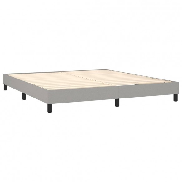 Sommier à lattes de lit avec matelas Gris clair 180x200cm Tissu