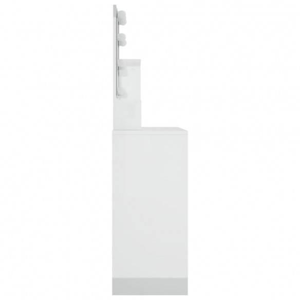 Coiffeuse avec LED Blanc brillant 86,5x35x136 cm