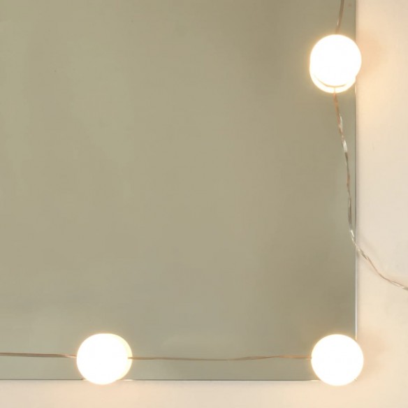 Coiffeuse avec LED Blanc brillant 86,5x35x136 cm