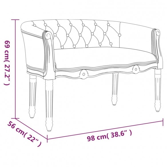 Banc Noir 98x56x69 cm Velours