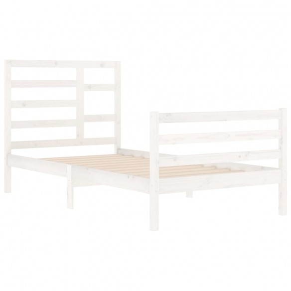 Cadre de lit Blanc Bois massif 100x200 cm