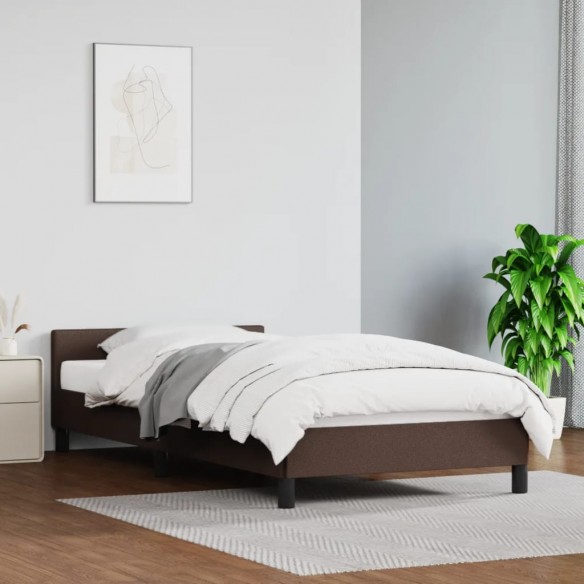 Cadre de lit avec tête de lit Marron 100x200 cm Similicuir