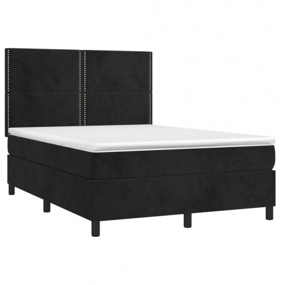 Cadre de lit avec matelas Noir 140x200 cm Velours