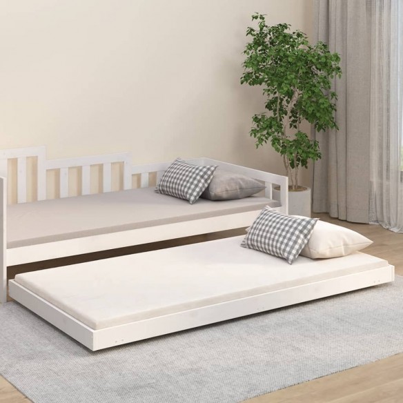 Cadre de lit blanc 100x200 cm bois de pin massif