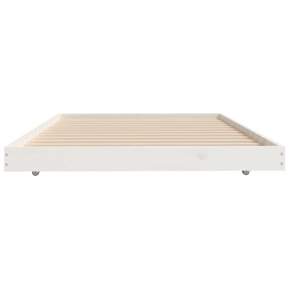 Cadre de lit blanc 100x200 cm bois de pin massif