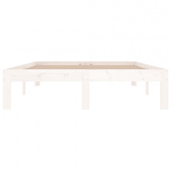 Cadre de lit Blanc Bois massif 120x190 cm Petit double