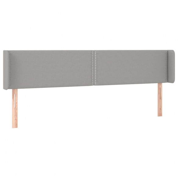 Tête de lit avec oreilles Gris clair 183x16x78/88 cm Tissu