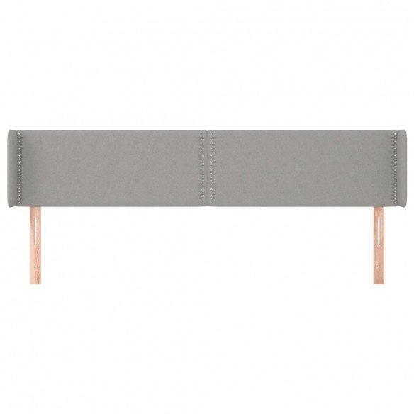 Tête de lit avec oreilles Gris clair 183x16x78/88 cm Tissu