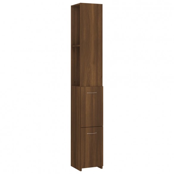 Armoire de bain chêne marron 25x26,5x170 cm bois d'ingénierie