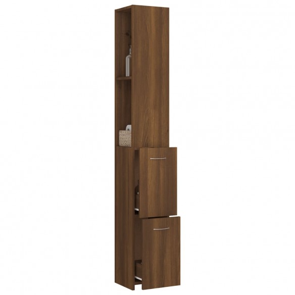 Armoire de bain chêne marron 25x26,5x170 cm bois d'ingénierie