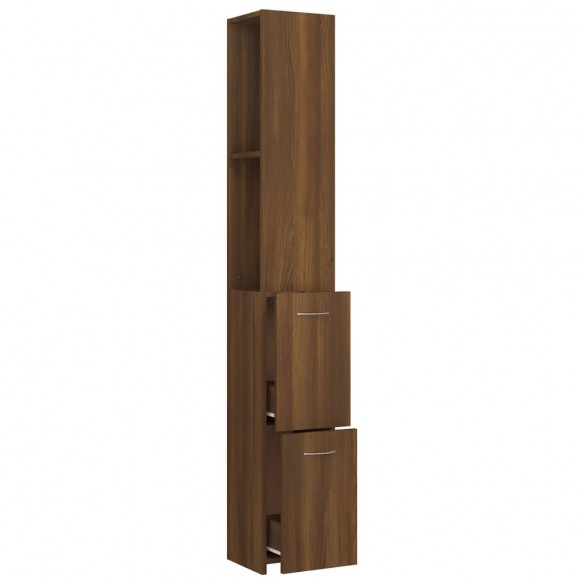 Armoire de bain chêne marron 25x26,5x170 cm bois d'ingénierie