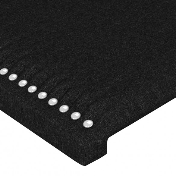 Tête de lit avec oreilles Noir 203x16x118/128 cm Tissu