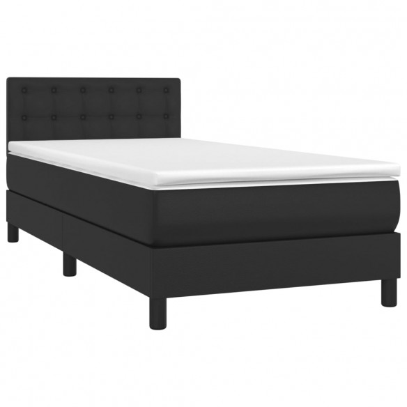 Cadre de lit avec matelas Noir 80x200cm Similicuir