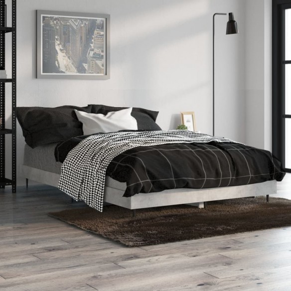 Cadre de lit gris béton 120x190 cm bois d'ingénierie