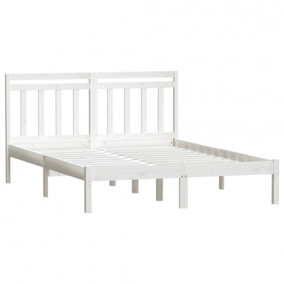 Cadre de lit Blanc Bois massif 120x190 cm Petit Double