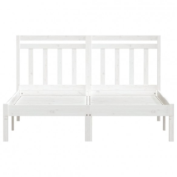 Cadre de lit Blanc Bois massif 120x190 cm Petit Double