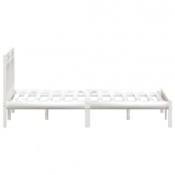 Cadre de lit Blanc Bois massif 120x190 cm Petit Double