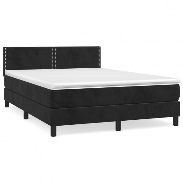 Cadre de lit avec matelas Noir 140x190 cm Velours