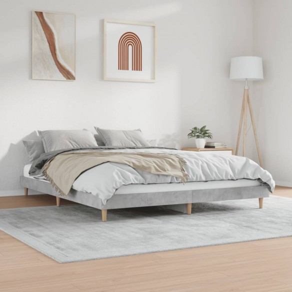 Cadre de lit gris béton 120x200 cm bois d'ingénierie