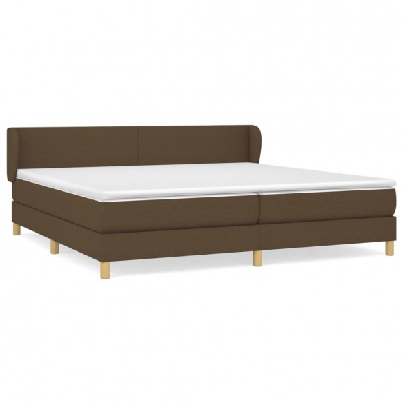 Cadre de lit avec matelas Marron foncé 200x200 cm