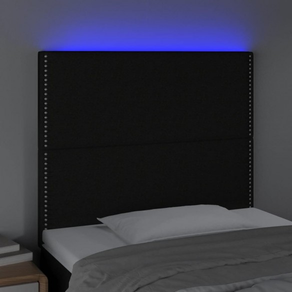 Tête de lit à LED Noir 90x5x118/128 cm Tissu