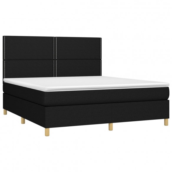 Cadre de lit avec matelas Noir 180x200 cm Tissu