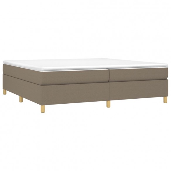 Cadre de lit avec matelas Taupe 200x200 cm Tissu