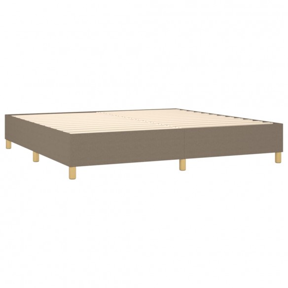 Cadre de lit avec matelas Taupe 200x200 cm Tissu