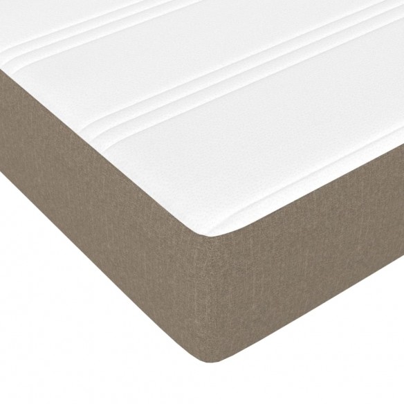 Cadre de lit avec matelas Taupe 200x200 cm Tissu