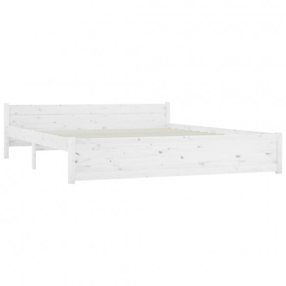 Cadre de lit Blanc Bois massif 200x200 cm