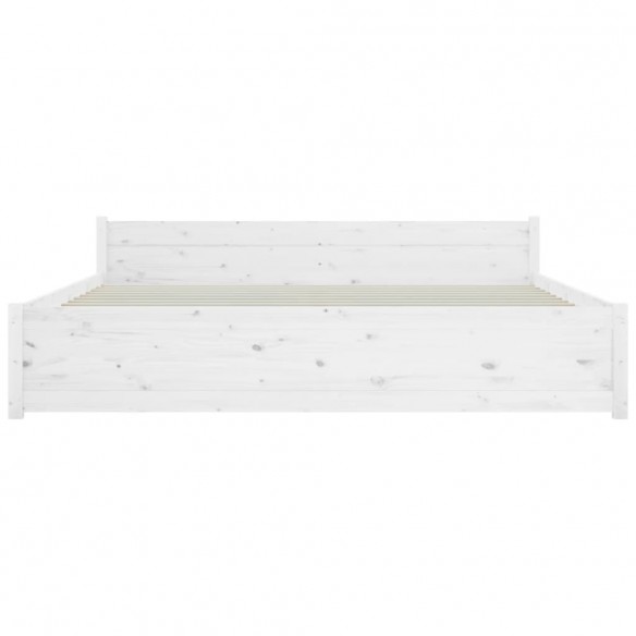 Cadre de lit Blanc Bois massif 200x200 cm