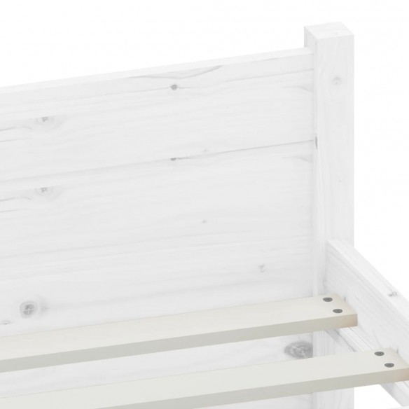 Cadre de lit Blanc Bois massif 200x200 cm