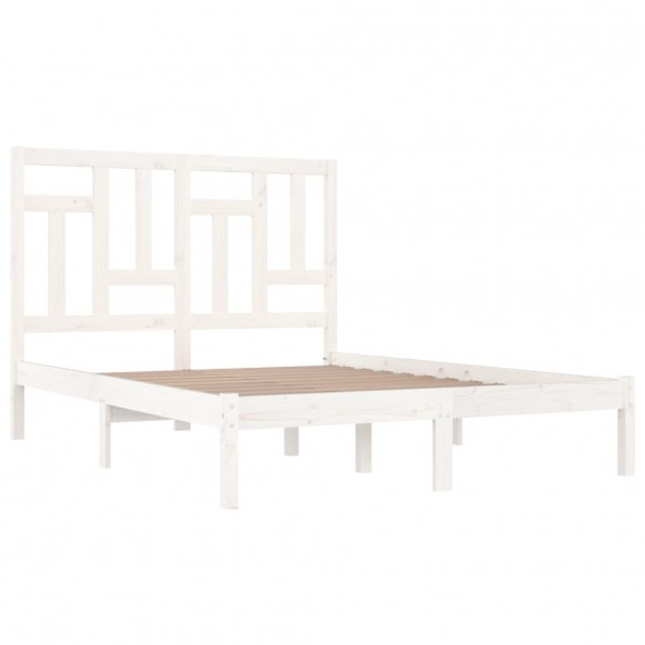 Cadre de lit Blanc Bois de pin massif 140x200 cm