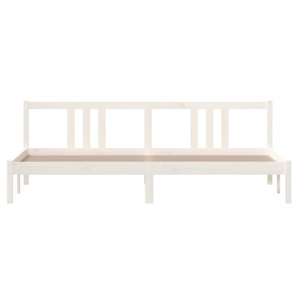 Cadre de lit Blanc Bois massif 200x200 cm