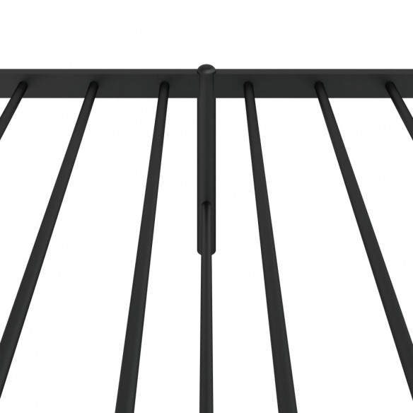 Cadre de lit métal avec tête de lit noir 75x190 cm