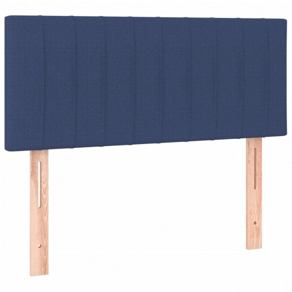 Cadre de lit avec matelas et LED Bleu 90x200cm Tissu