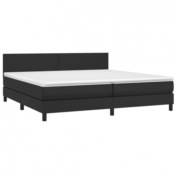 Cadre de lit avec matelas Noir 200x200 cm Similicuir