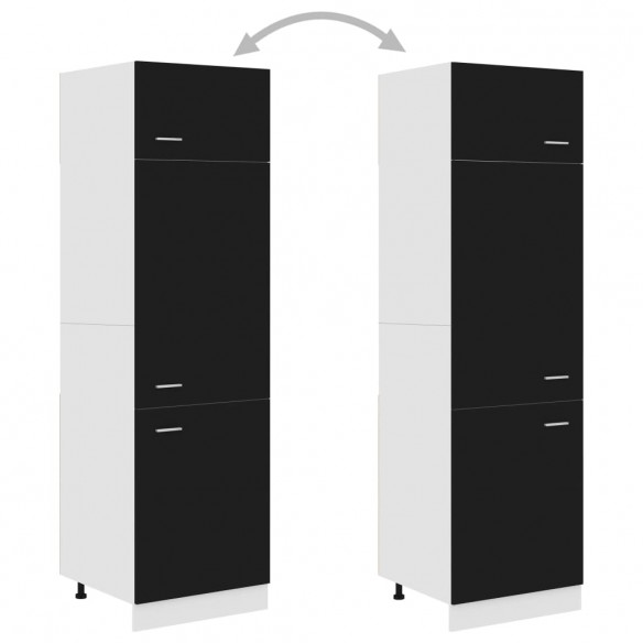 Armoire de réfrigérateur Noir 60x57x207 cm Aggloméré