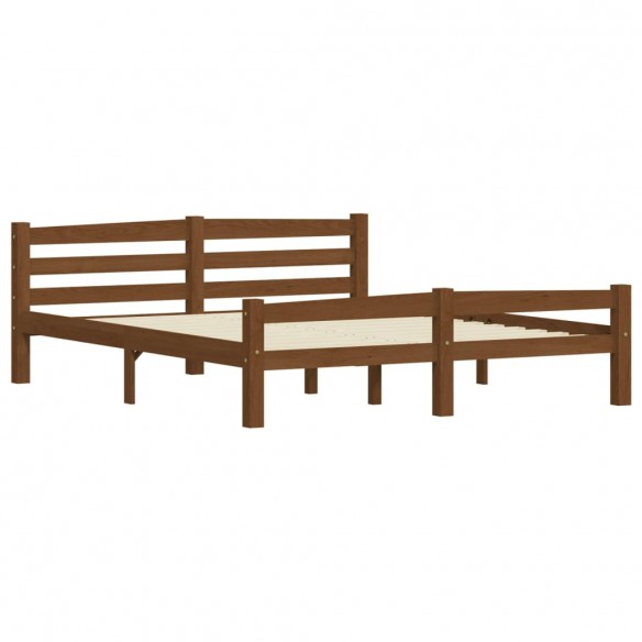 Cadre de lit Marron miel Bois de pin massif 160x200 cm