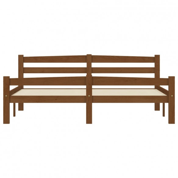 Cadre de lit Marron miel Bois de pin massif 160x200 cm