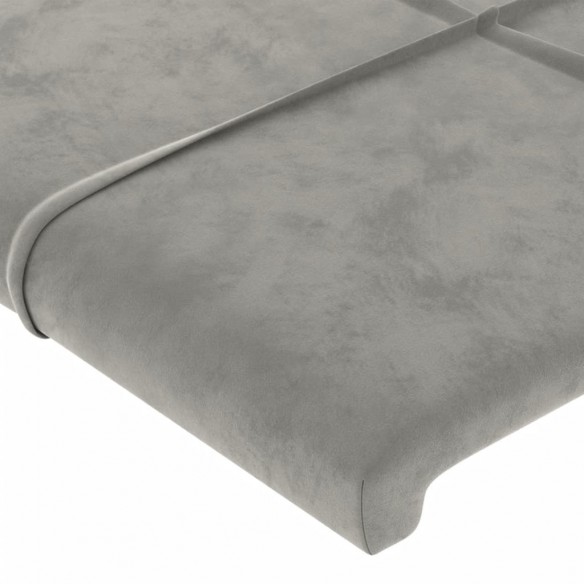 Tête de lit avec oreilles Gris clair 203x16x78/88 cm Velours