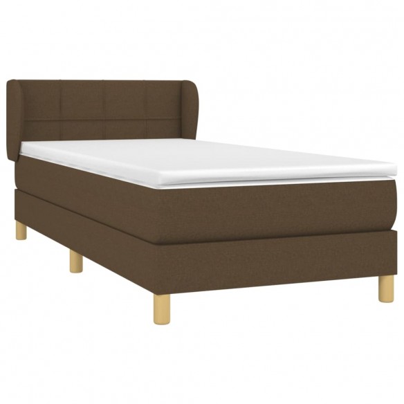 Cadre de lit avec matelas Marron foncé 90x190 cm