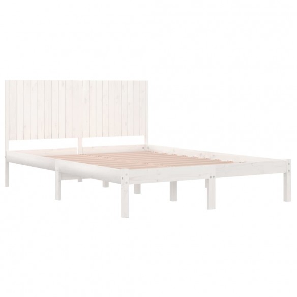 Cadre de lit Blanc Bois de pin massif 200x200 cm