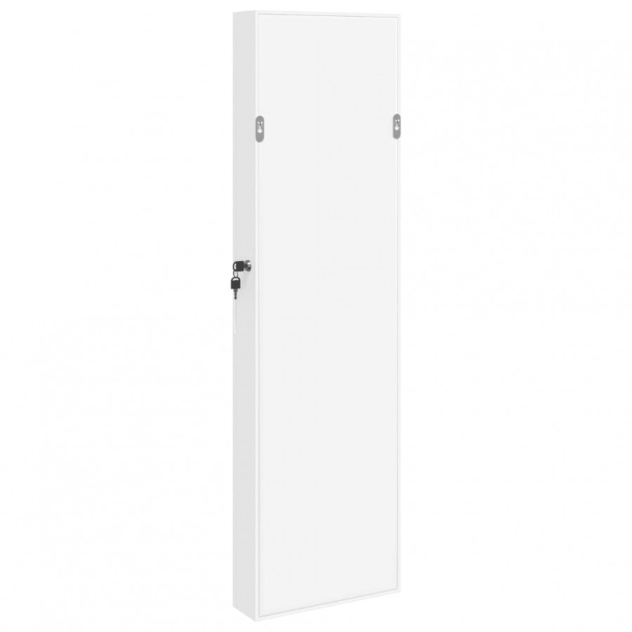 Armoire à bijoux avec miroir murale blanc 30x8,5x106 cm
