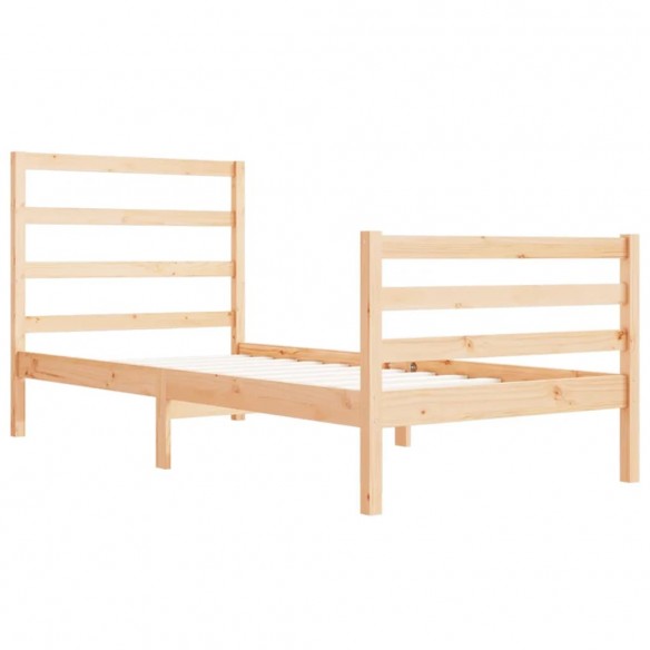 Cadre de lit bois de pin massif 90x190 cm simple