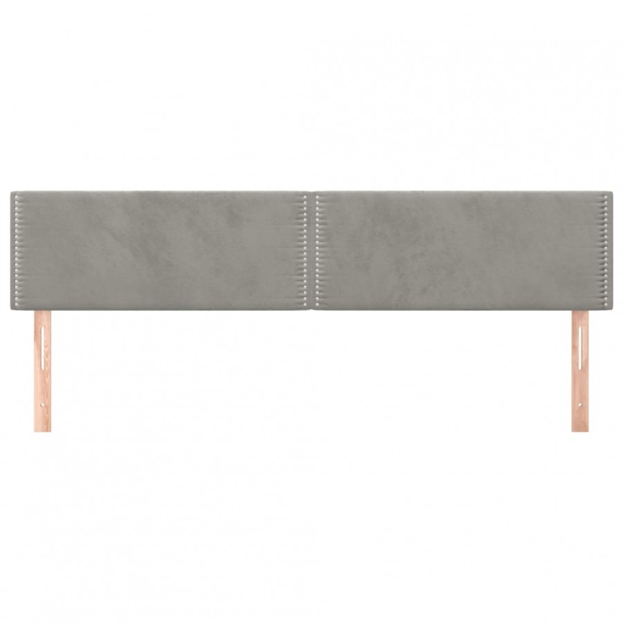 Têtes de lit 2 pcs Gris clair 90x5x78/88 cm Velours Têtes de lit 2 pcs Gris clair 90x5x78/88 cm Velours