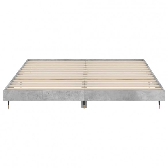 Cadre de lit gris béton 140x200 cm bois d'ingénierie